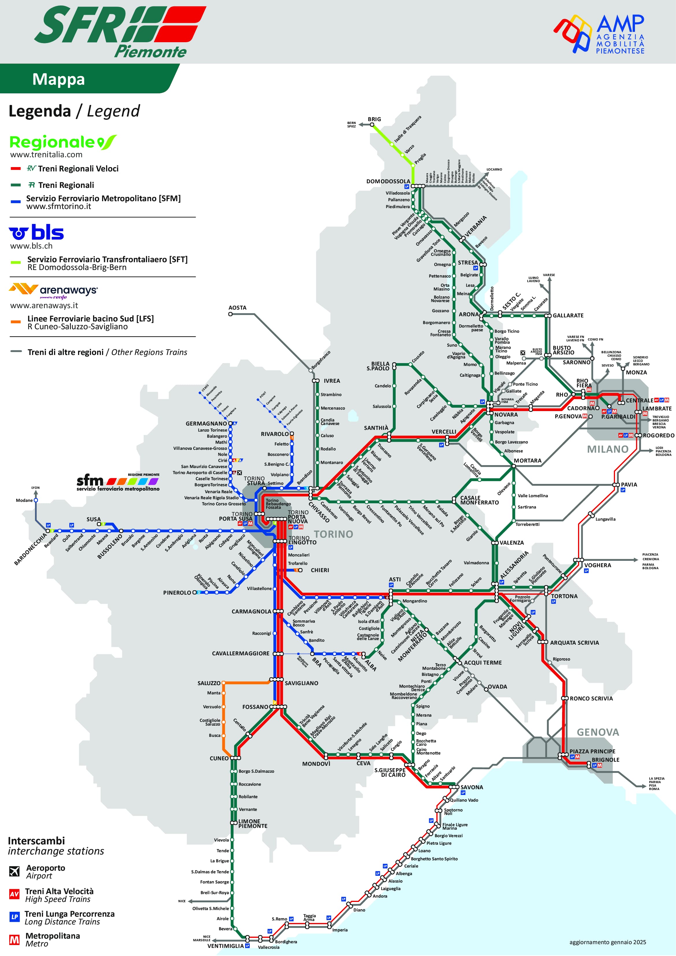 Mappa SFR Piemonte